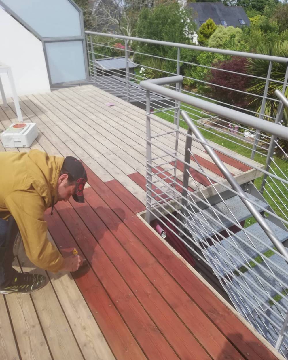 Entretien terrasse bois saturateur à Plougastel-Daoulas (29)