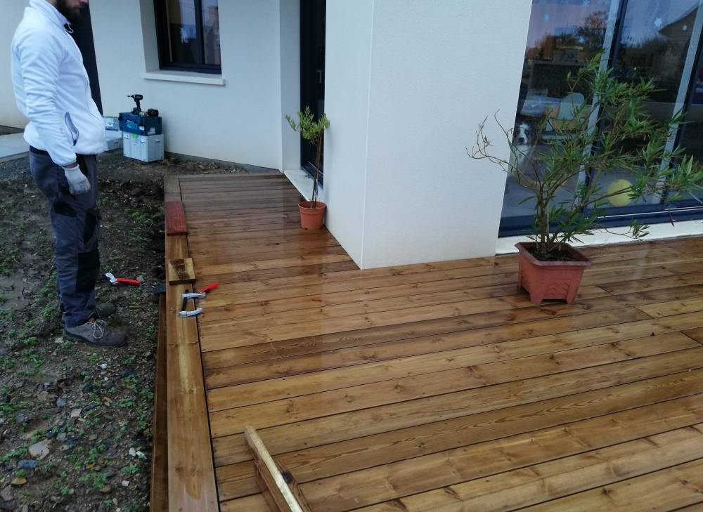 Terrasse bois pin classe 4 1er choix - Loperhet (29)